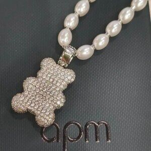APM Monaco XL Mood Yummy Bear Adjustable Necklace with Pearls